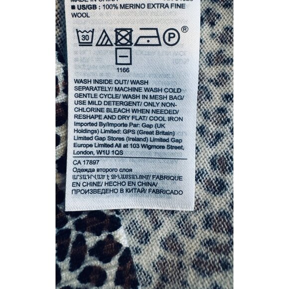 NWT Banana Republic Small Leopard Print V-Neck Merino Wool Sweater - Picture 5 of 15